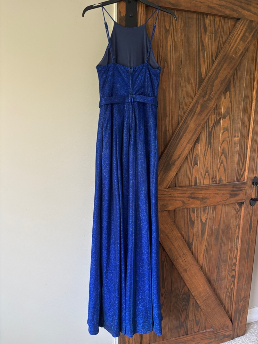 City Studio Sparkling Cobalt Halter-Style Maxi Dress - Picture 4 of 6
